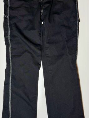 Dickies Women’s Carpenter Pants Black White Stitching Size 0/24